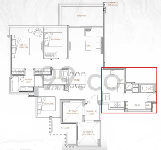 perfect ten 3 bedroom floor plan kitchen