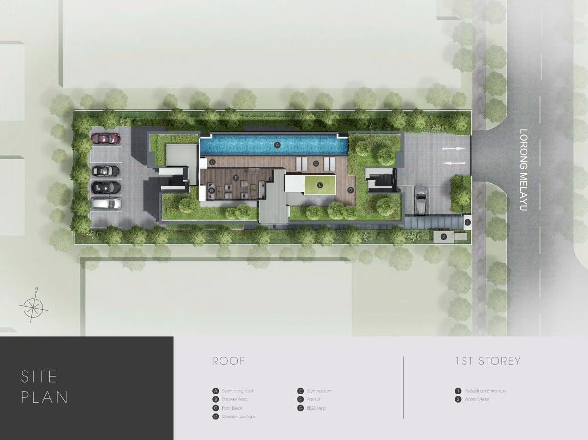 M Suites’ site plan, seen as a top-down view.