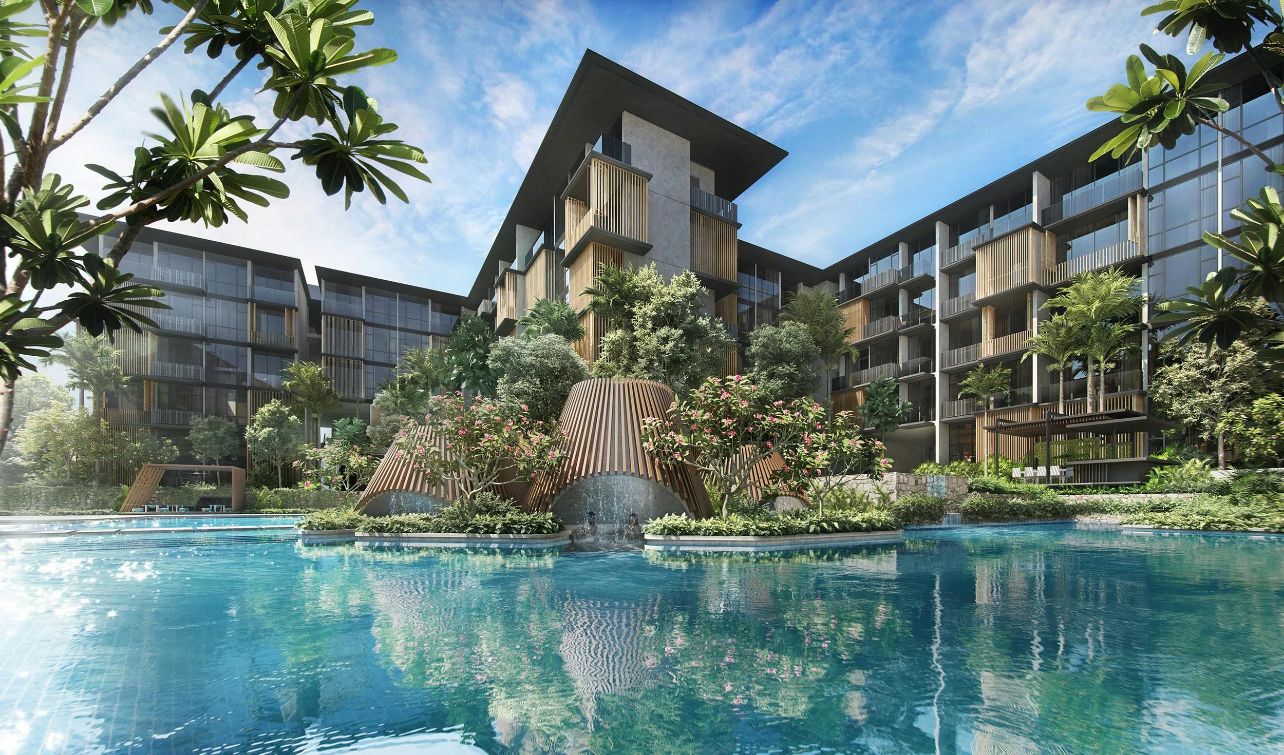 Inviting turquoise waters at Parc Komo