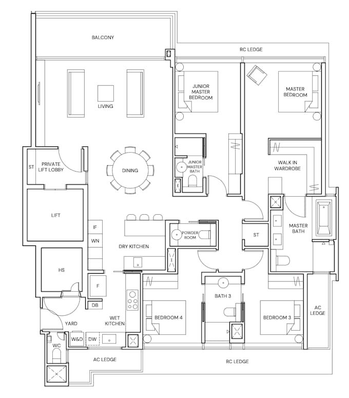terra hill 4 bedroom floor plan prestige collection