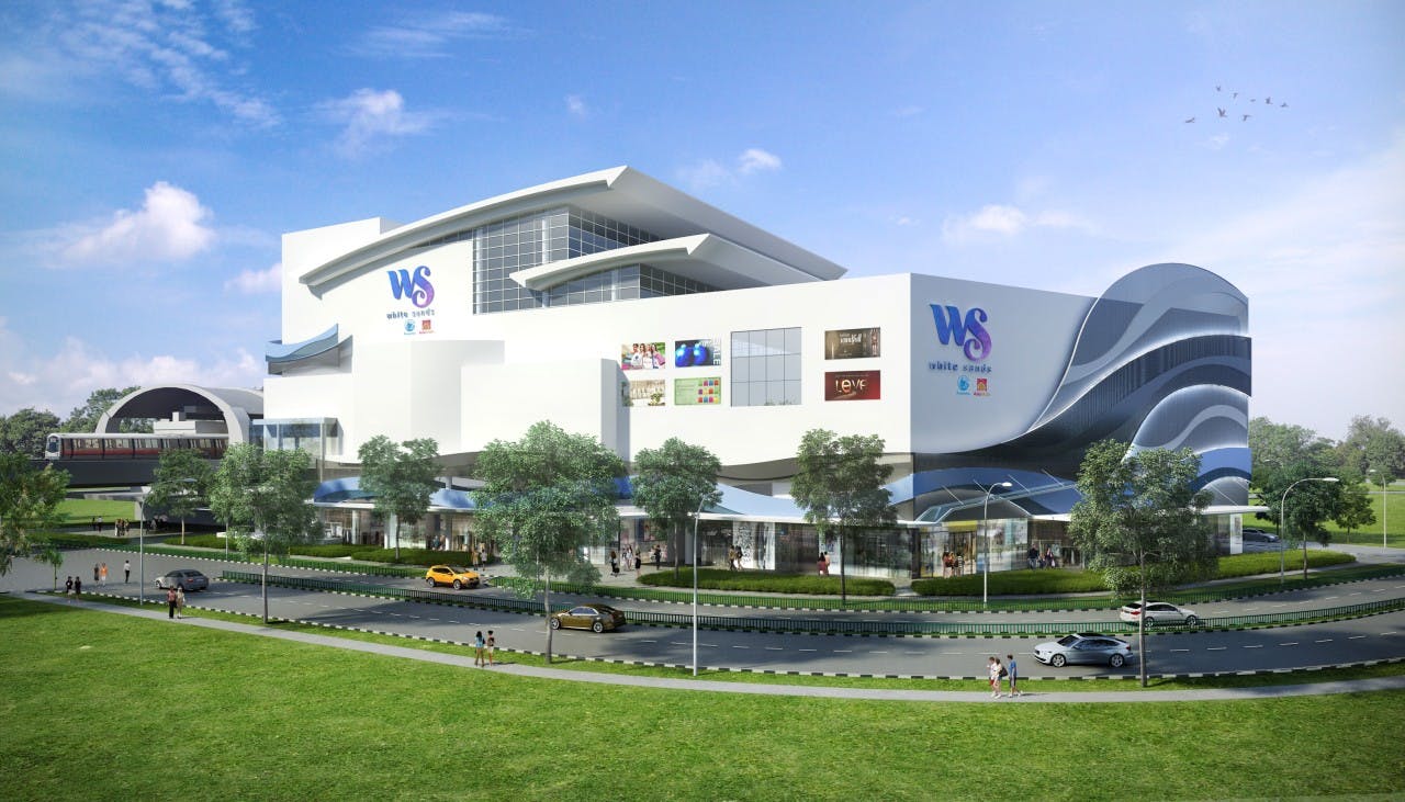 White Sands Mall at Pasir Ris MRT station during the day