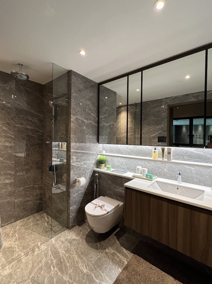 lentor modern 2 bedroom unit master bathroom