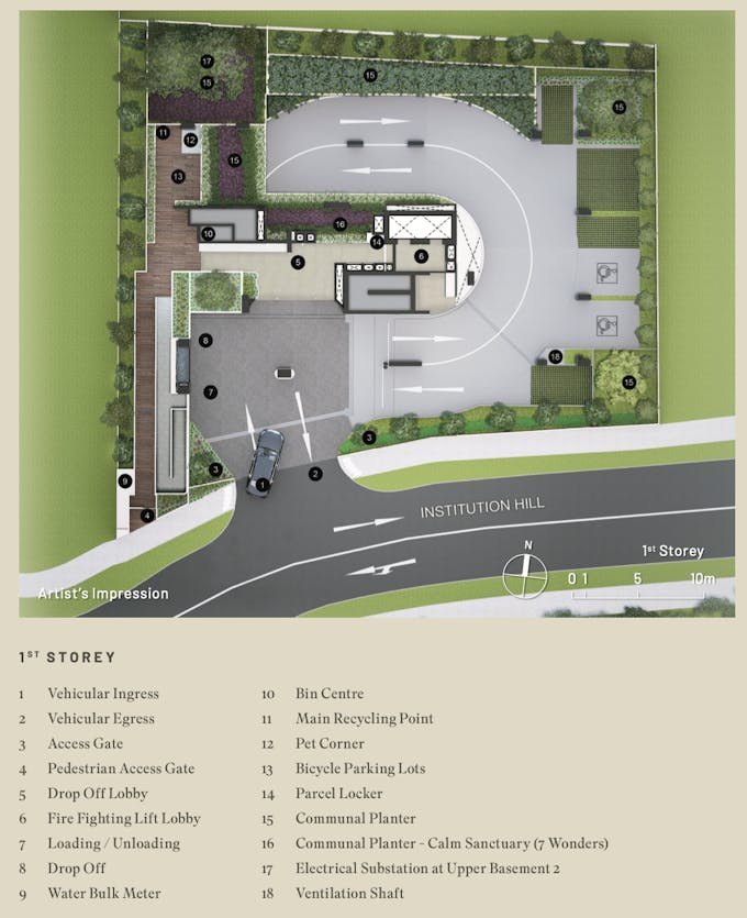 hill house site plan with facilities
