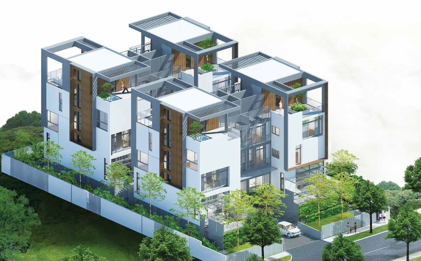 A top-down image provides an internal look at the expansive homes of Place-8 development.