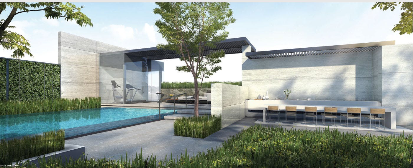 Sixteen 35 Residences condo facilities, gym, outdoor dining area, pool