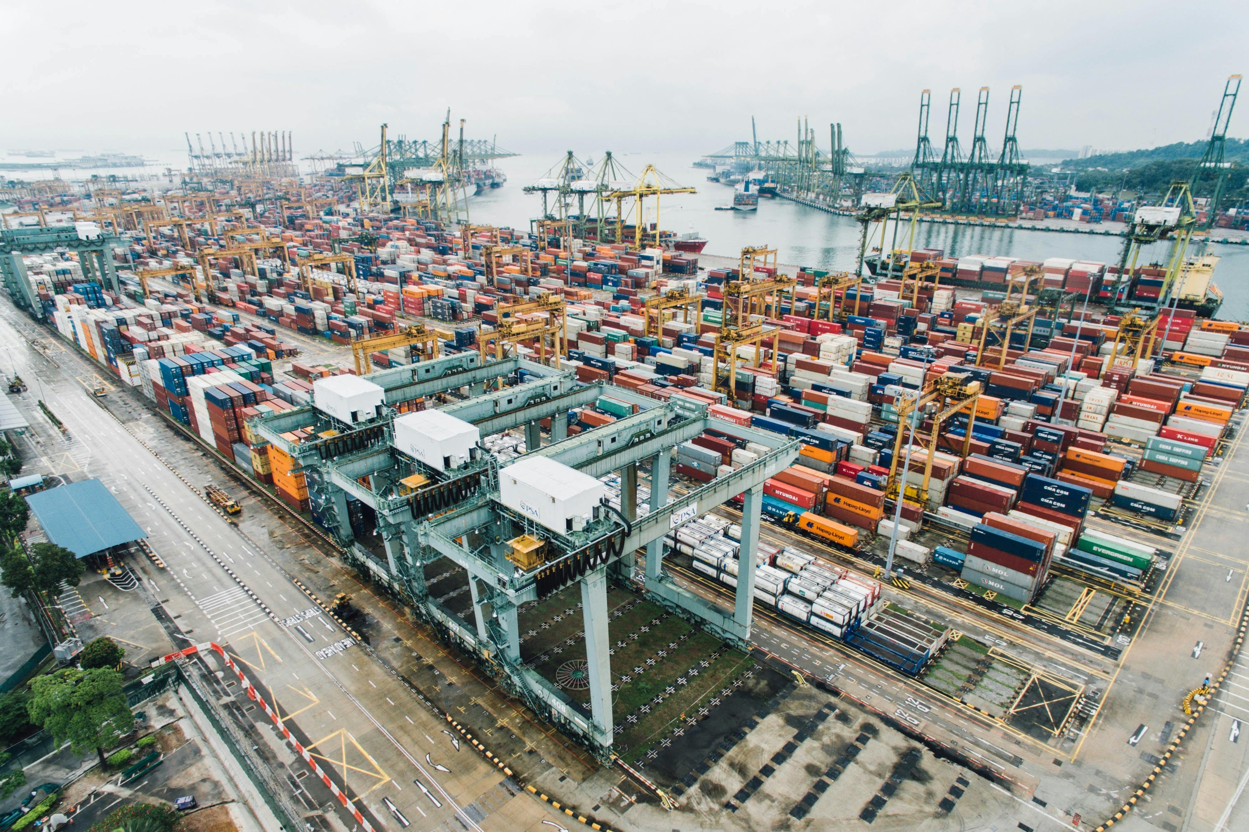 Shipping containers in Tuas Port