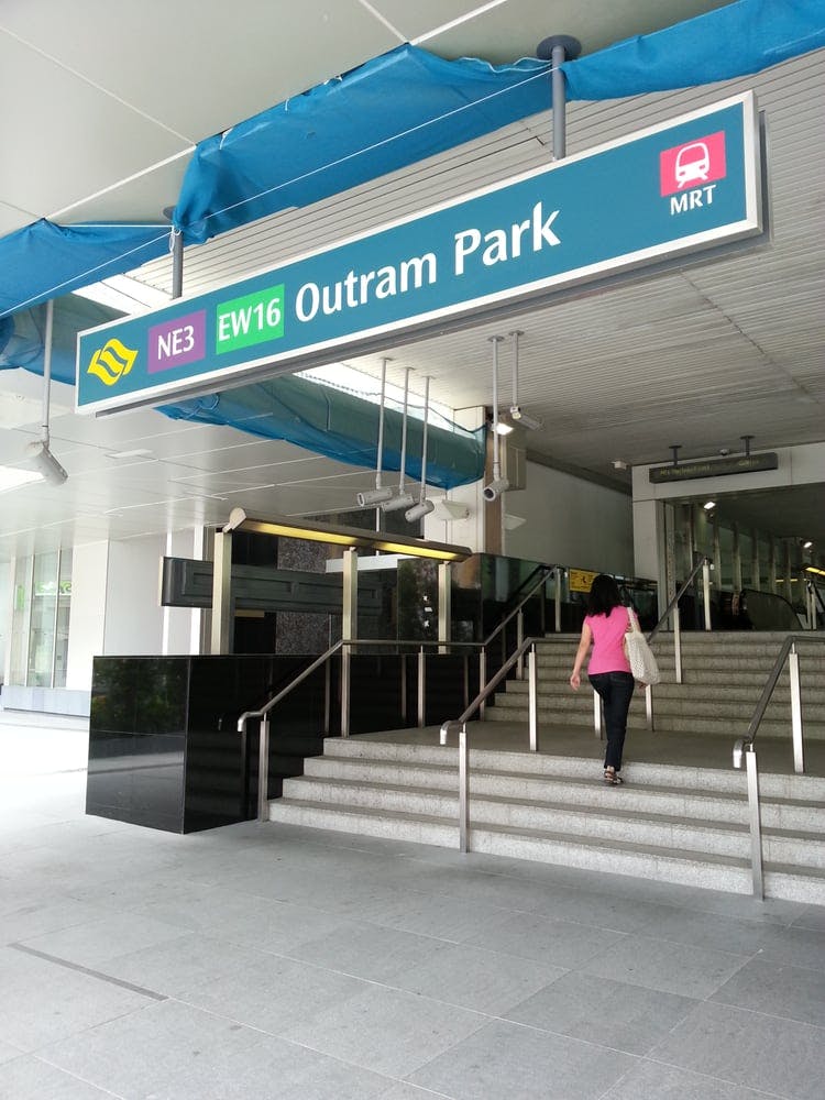 Outram Park MRT Station (EW16/NE3) a stone's throw away from One Pearl Bank