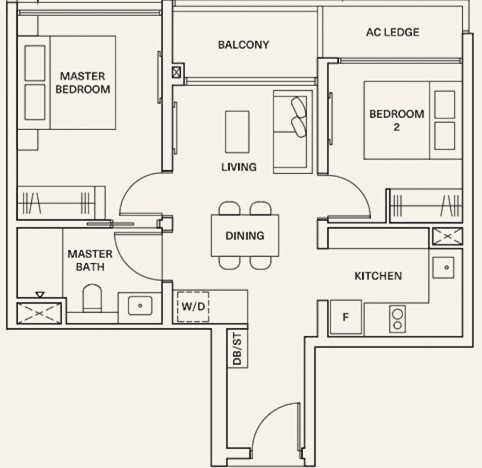 watergardens canberra 2 bedroom floor plan