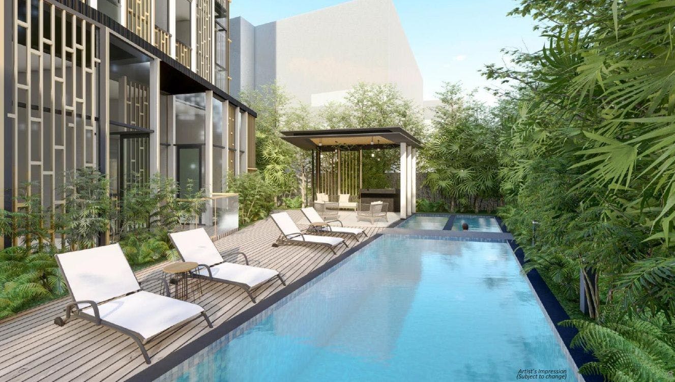 Artist's Impression of the Swimming Pool Area in K Suites