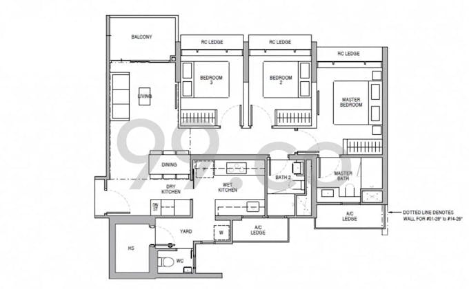 copen grand 3 bedroom premium floor plan