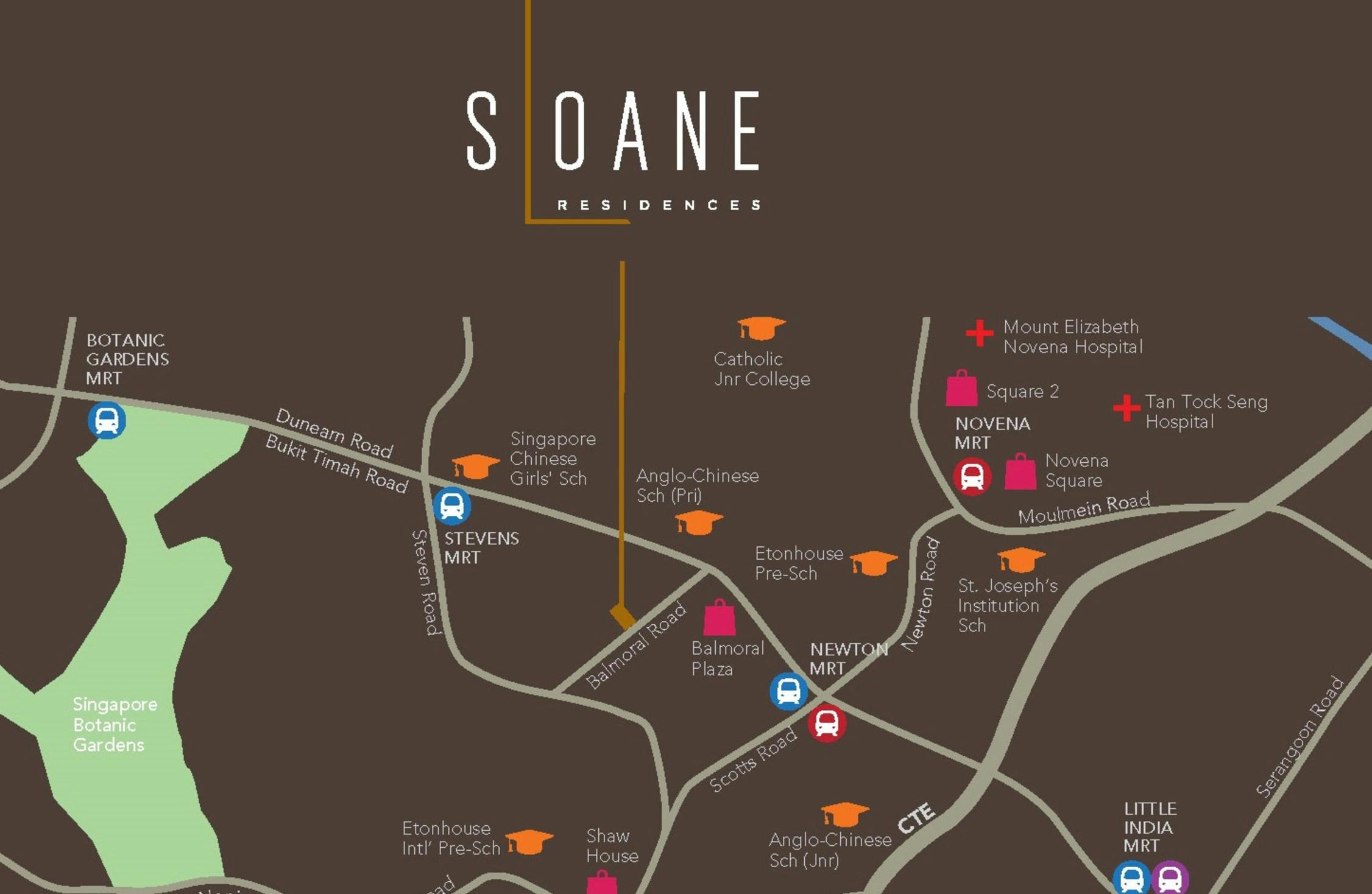 Map of the vicinity around Sloane Residences