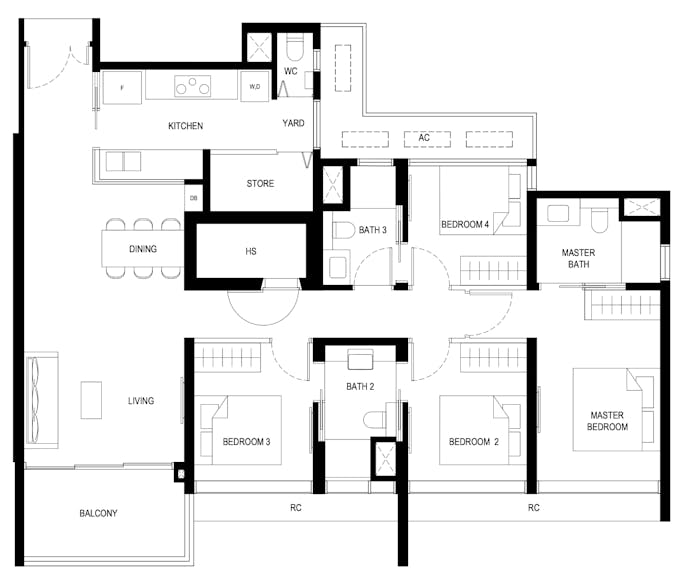 lentor hills residences 4 bedroom floor plan