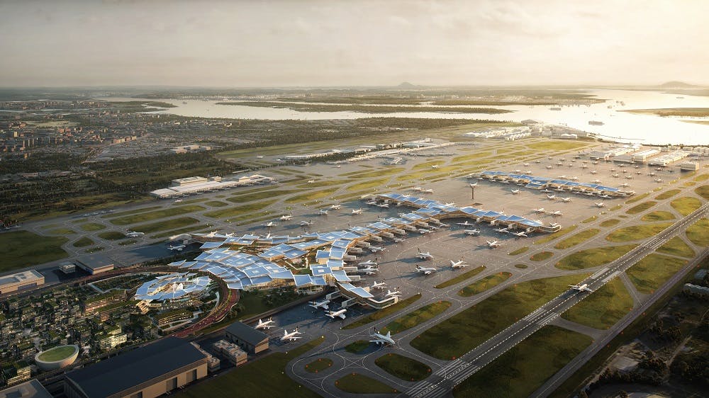 aerial view of changi airport terminal 5 artist's impression