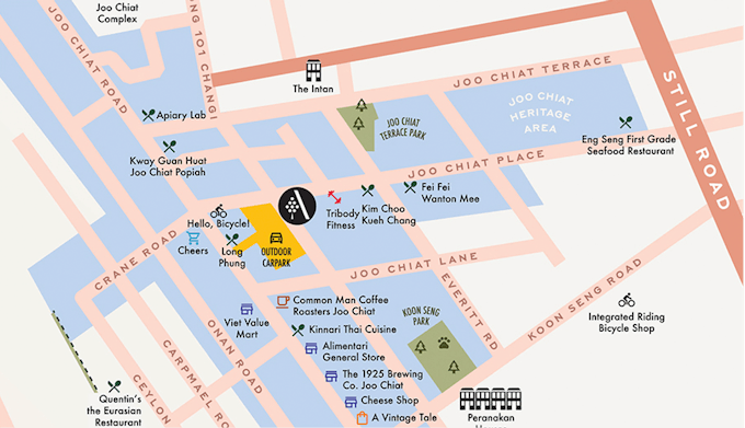 amenities map around atlassia
