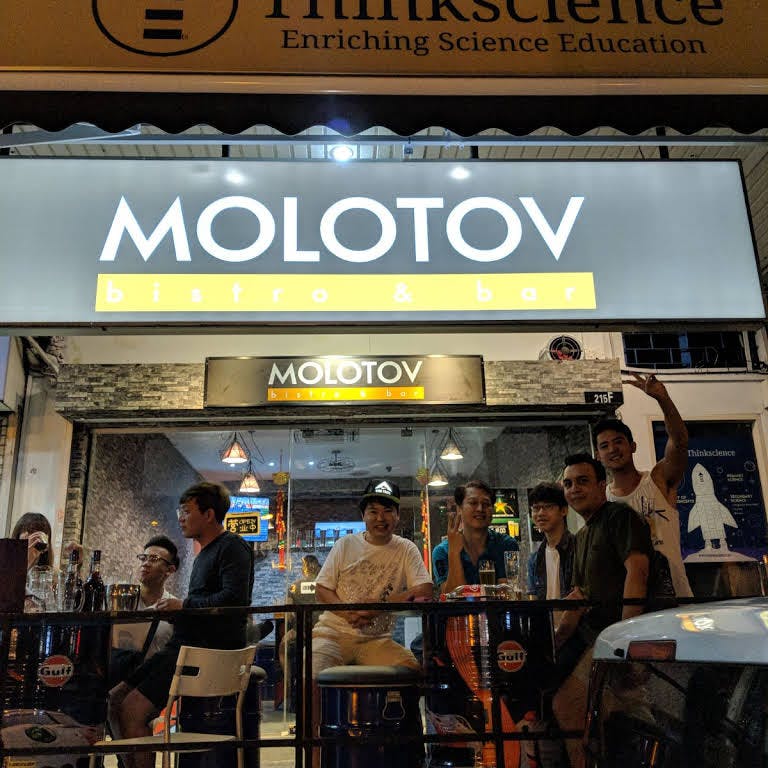 Spend your nights at Molotov Bar watching a game of football over some drinks