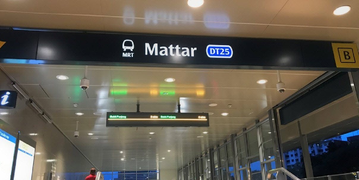Mattar MRT station - closest station to The Antares
