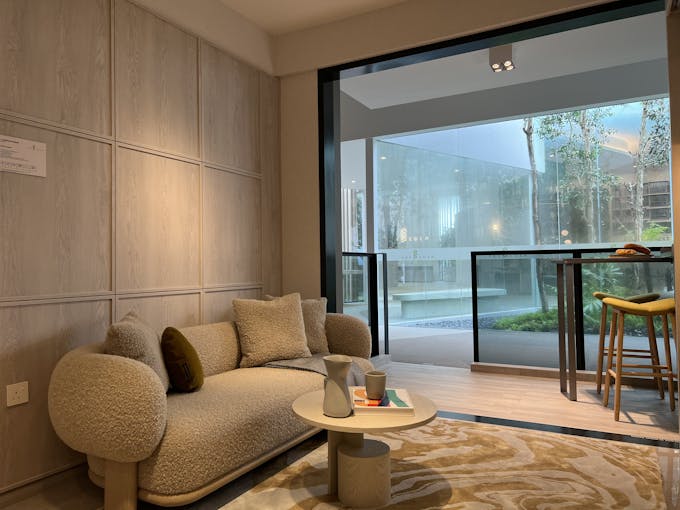 sky eden 2 bedroom living room and balcony