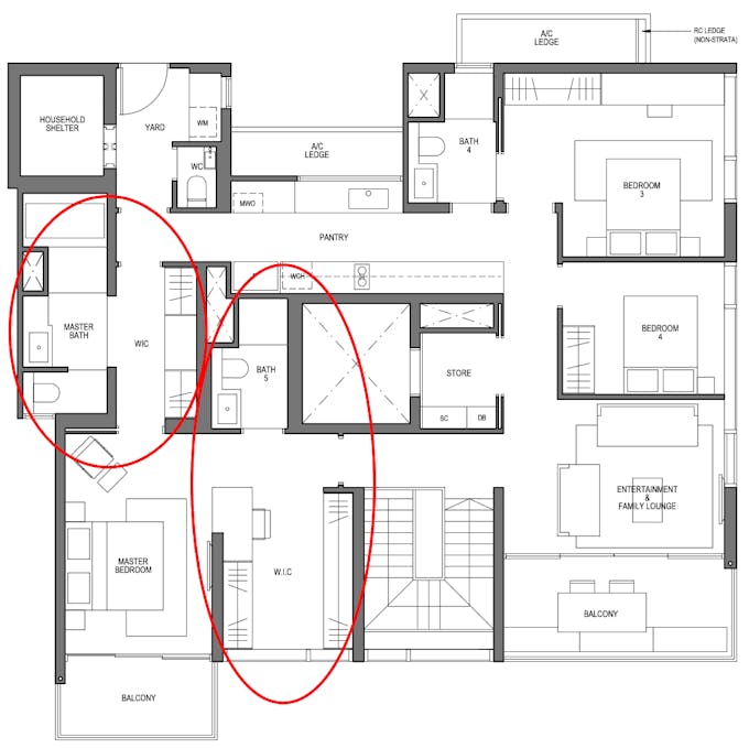 midtown modern master suite bathrooms floor plan