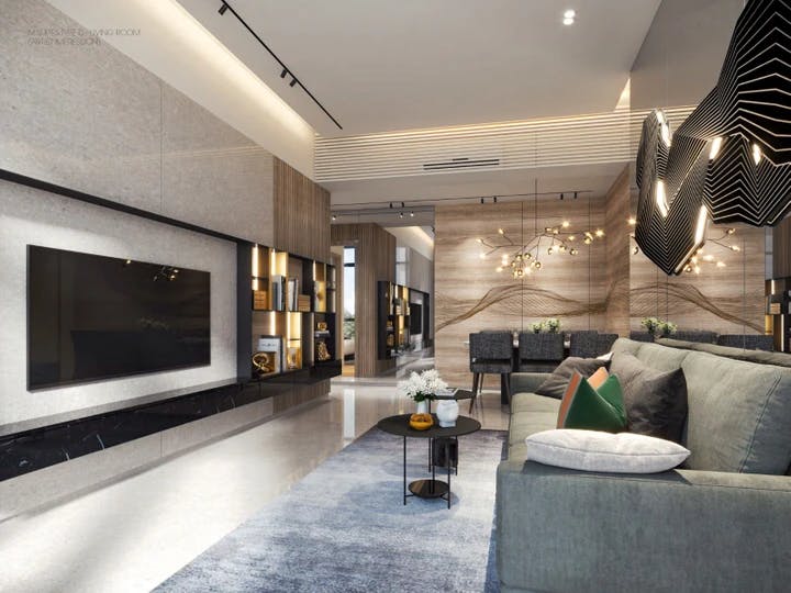 Luxury interior living room of M Suites’ unit