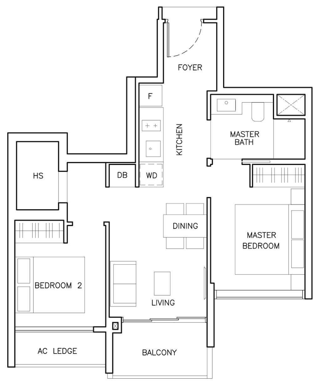 the arden 2 bedroom classic floor plan