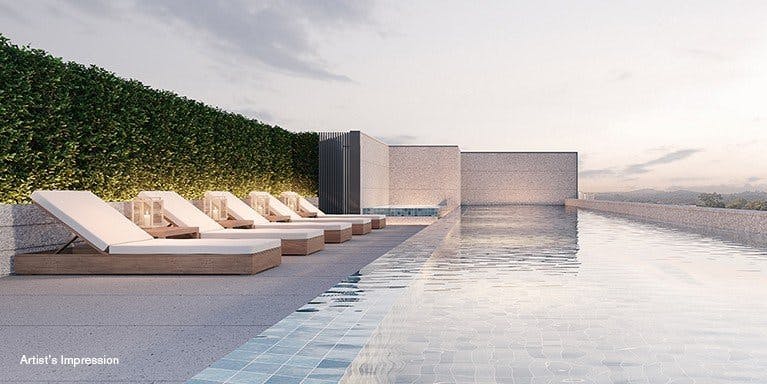 A relaxation pool at 19 Nassim.
