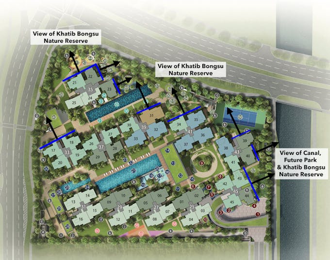 north gaia site plan stacks facing khatib bongsu