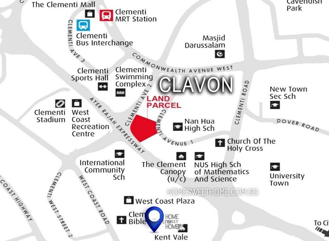 The accessibility of Clavon depicted in a minimap