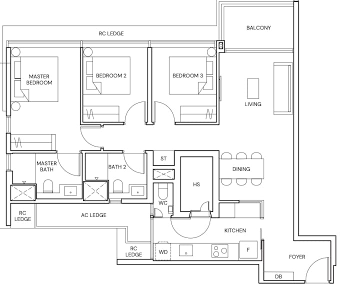 terra hill 3 bedroom floor plan