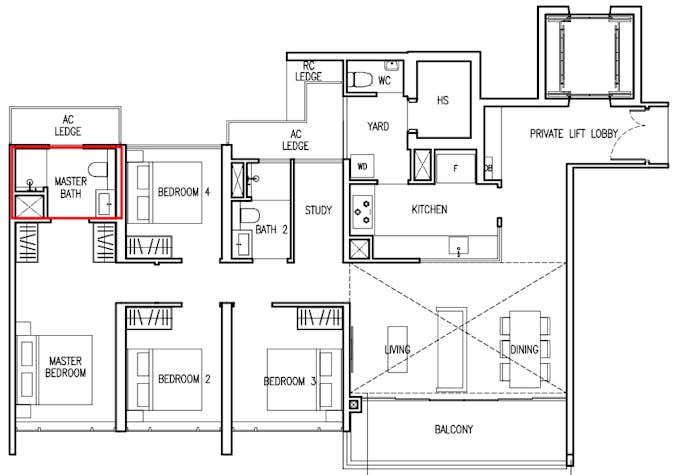 the commodore 4 bedroom master bath floor plan