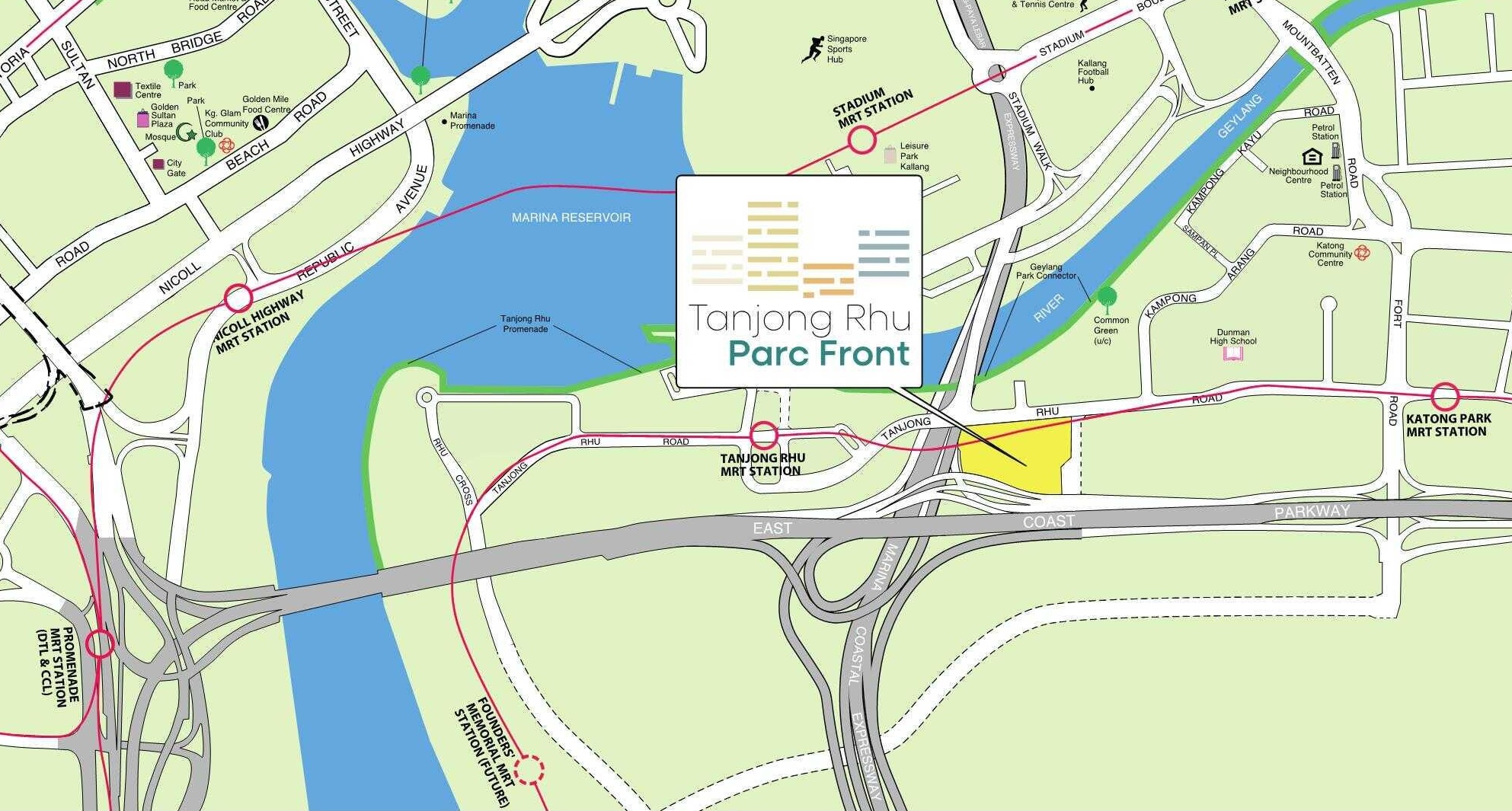 Feb 2025 BTO - Kallang/Whampoa, Tanjong Rhu Parc Front Map