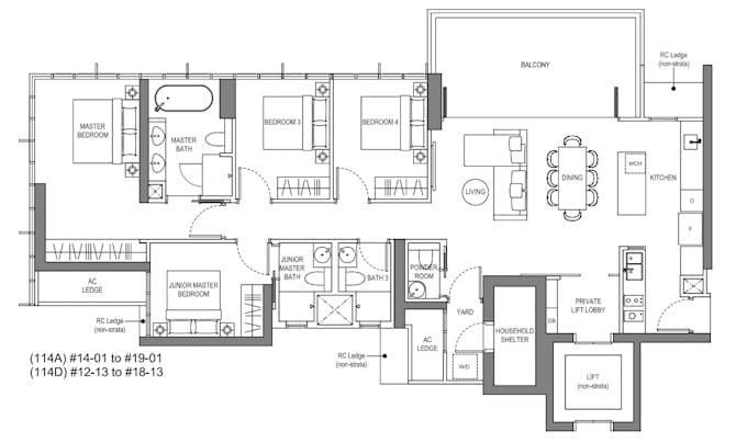 liv at mb 4 bedroom floor plan