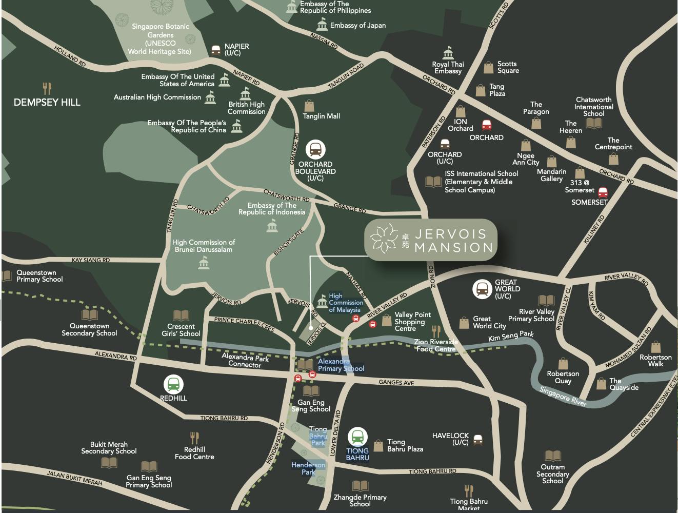 jervois mansion location map