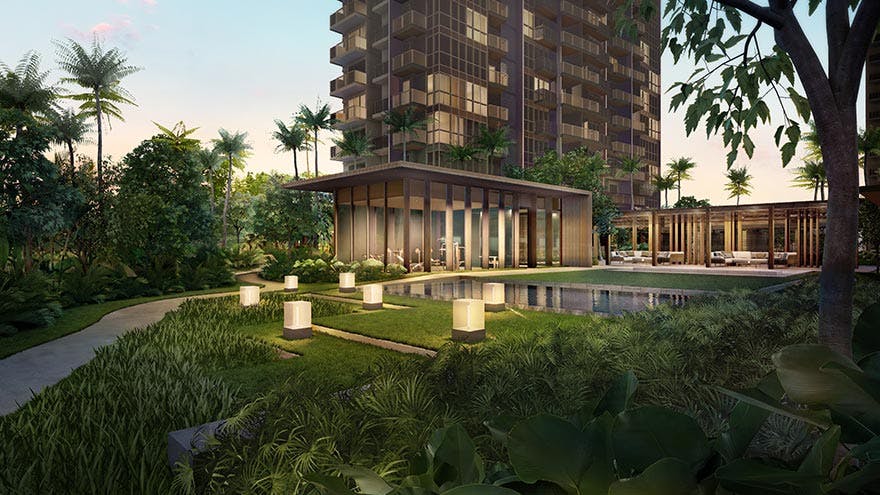 Lake Grande block with pool.