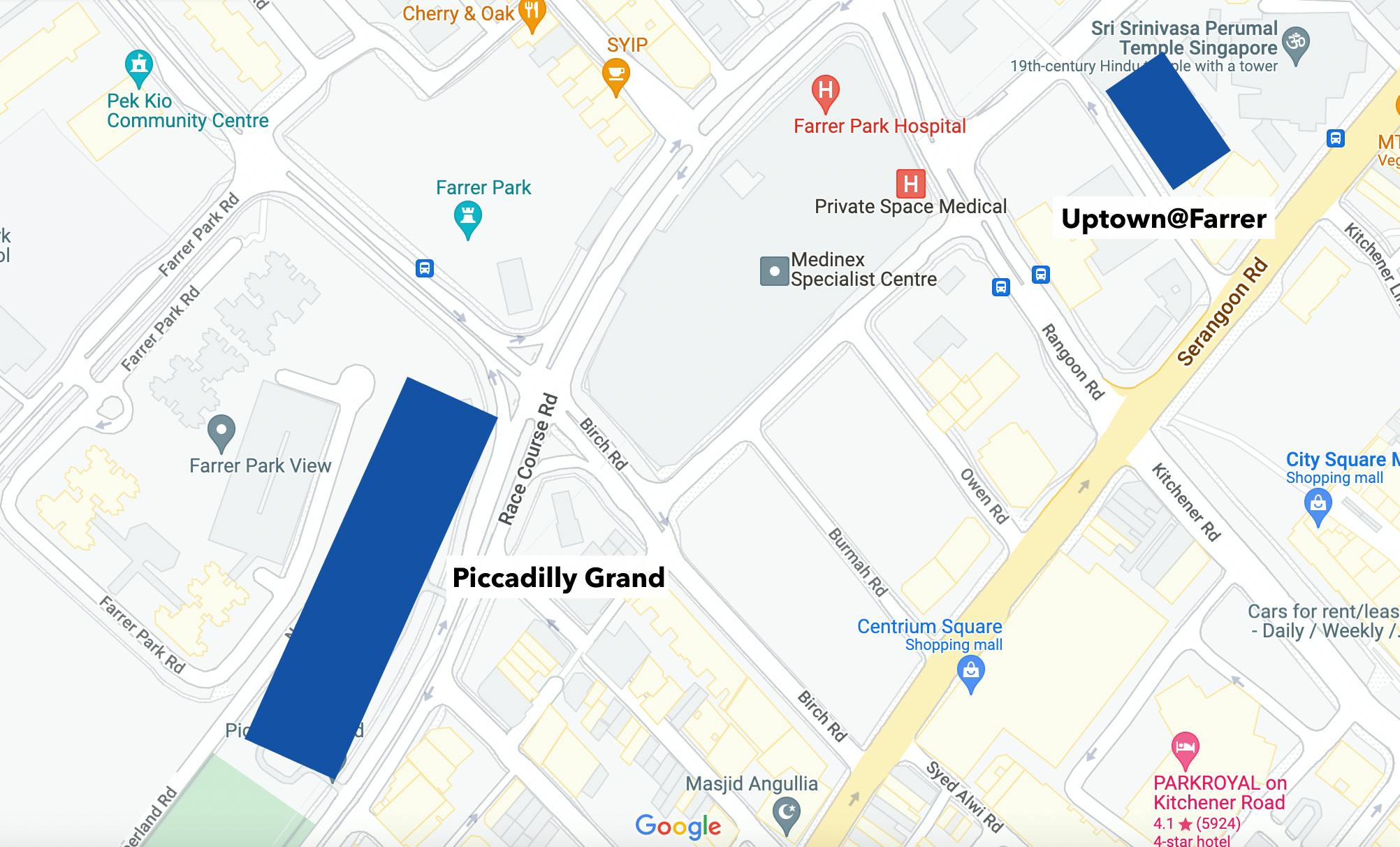 uptown at farrer on google maps