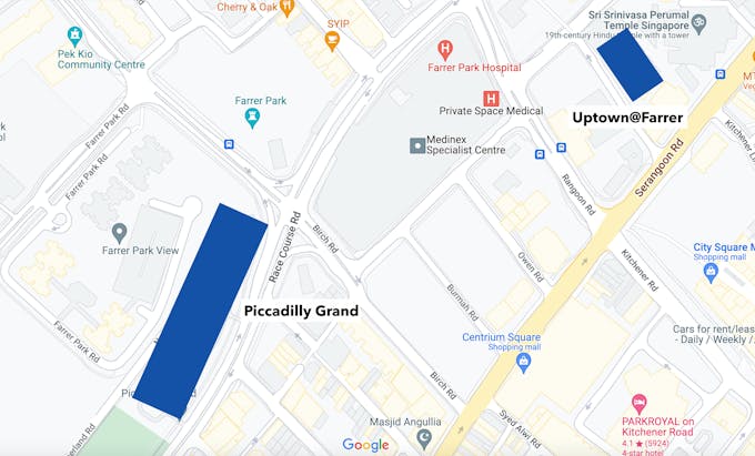 uptown at farrer on google maps
