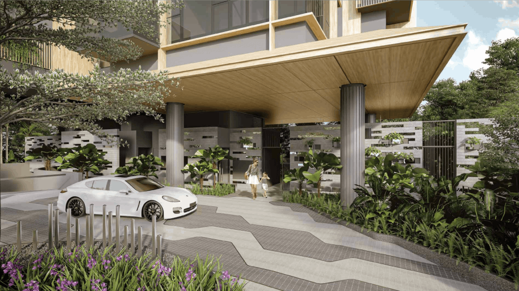 The entrance lobby at Cairnhill 16 condo comes with private lift lobbies.