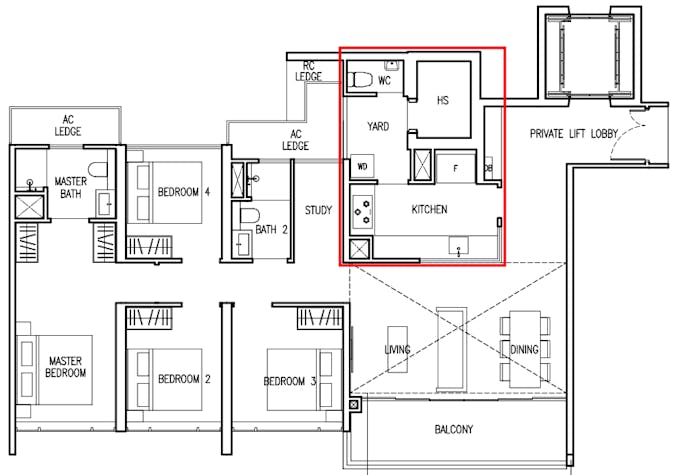 the commodore 4 bedroom kitchen floor plan