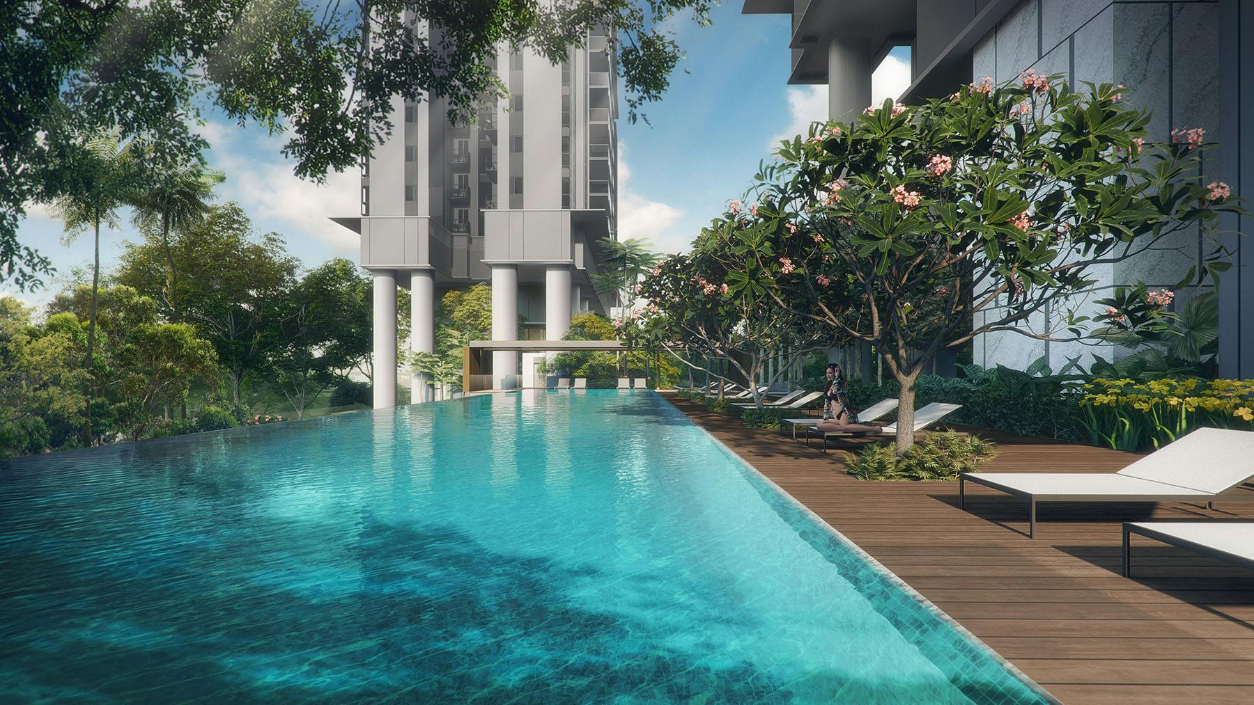 Stirling Residences' sparkling pool