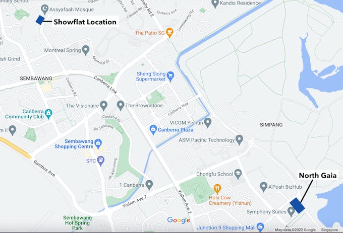 north gaia showflat location on google maps