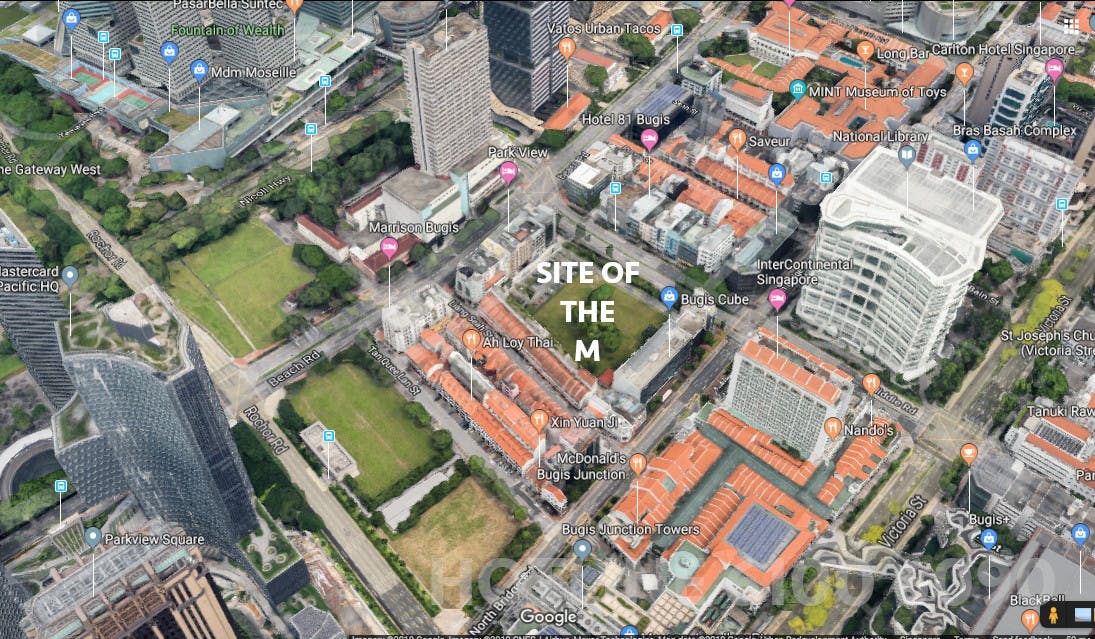 A Google Street View screenshot of The M displays exactly how close it is to Bugis, which is an immensely accessible area.