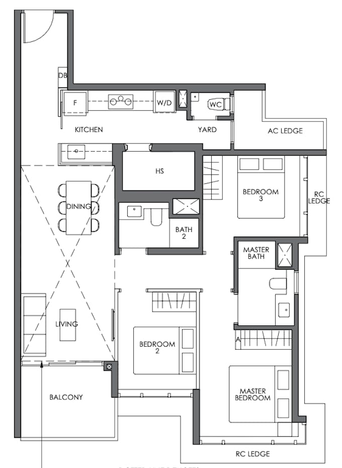 sky eden 3 bedroom premium penthouse floor plan 