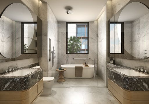 The interior of a bathroom at Dalvey Haus