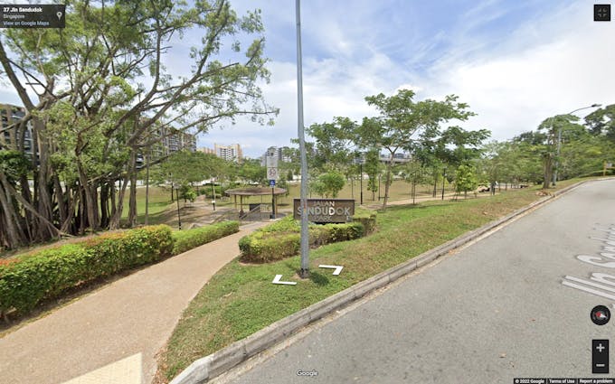 google street view of Jalan Sendudok Park