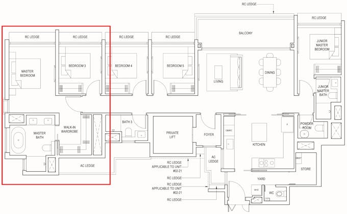 pinetree hill combined master bedroom