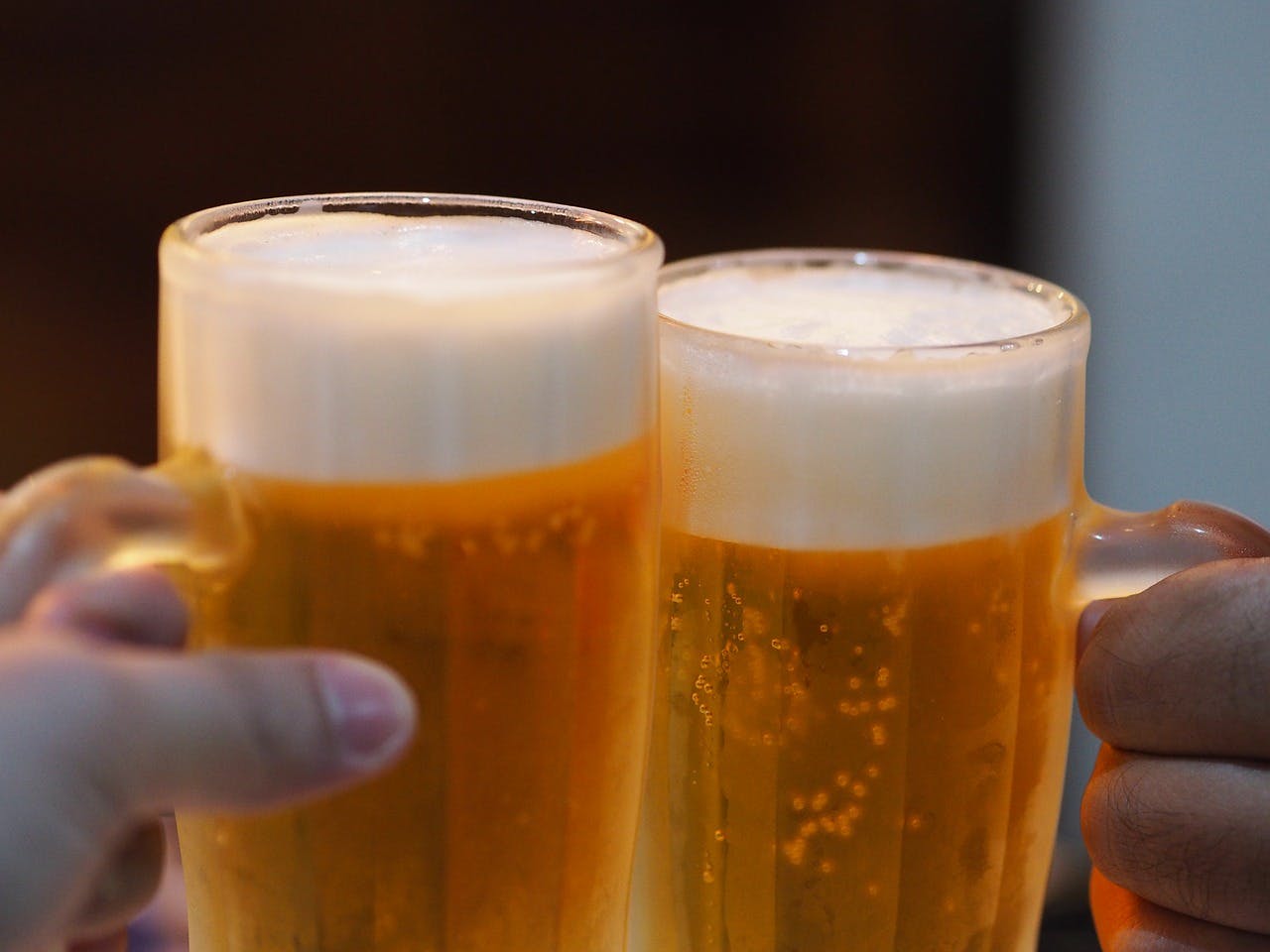 Two People having Beers