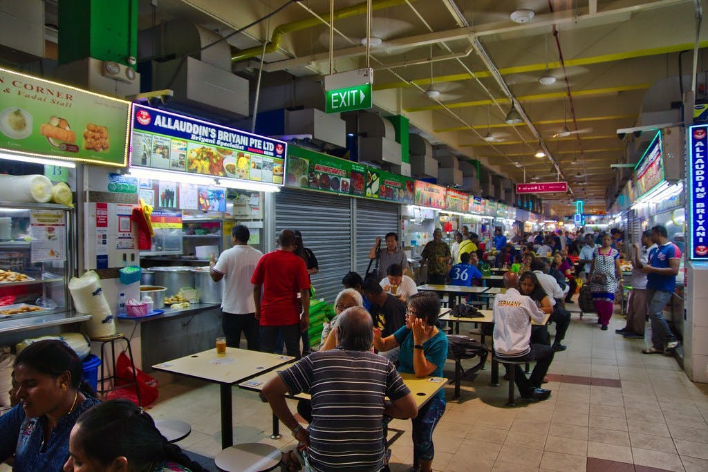 Food court at the Tekka Centre in Little India Singapore