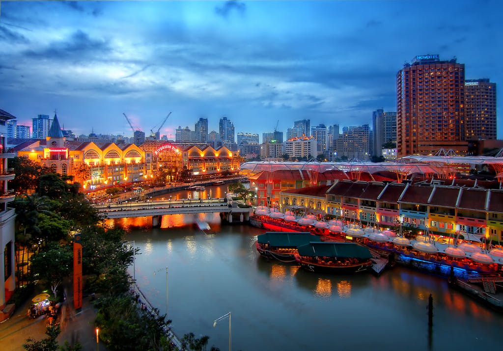 Singapore River at night
