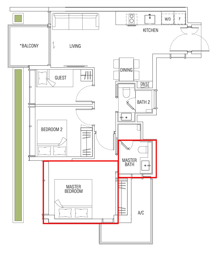 jervois mansion 2 bedroom master bedroom floor plan