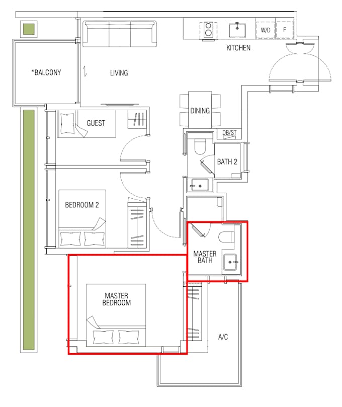 jervois mansion 2 bedroom master bedroom floor plan