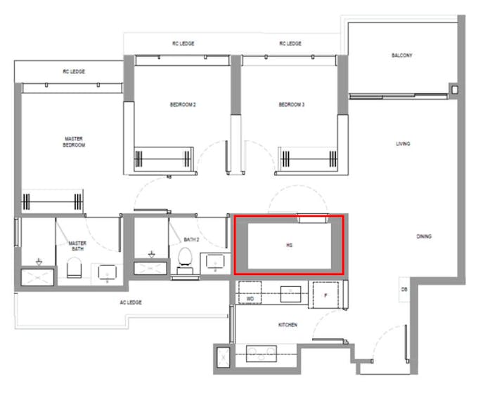 North Gaia 3 bedroom household shelter floor plan